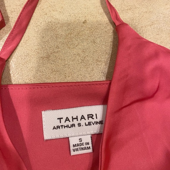 Tahari Arthur S. Levine Womens Fuschia Pink Satin Wrap Dress NWT Small - Picture 6 of 9